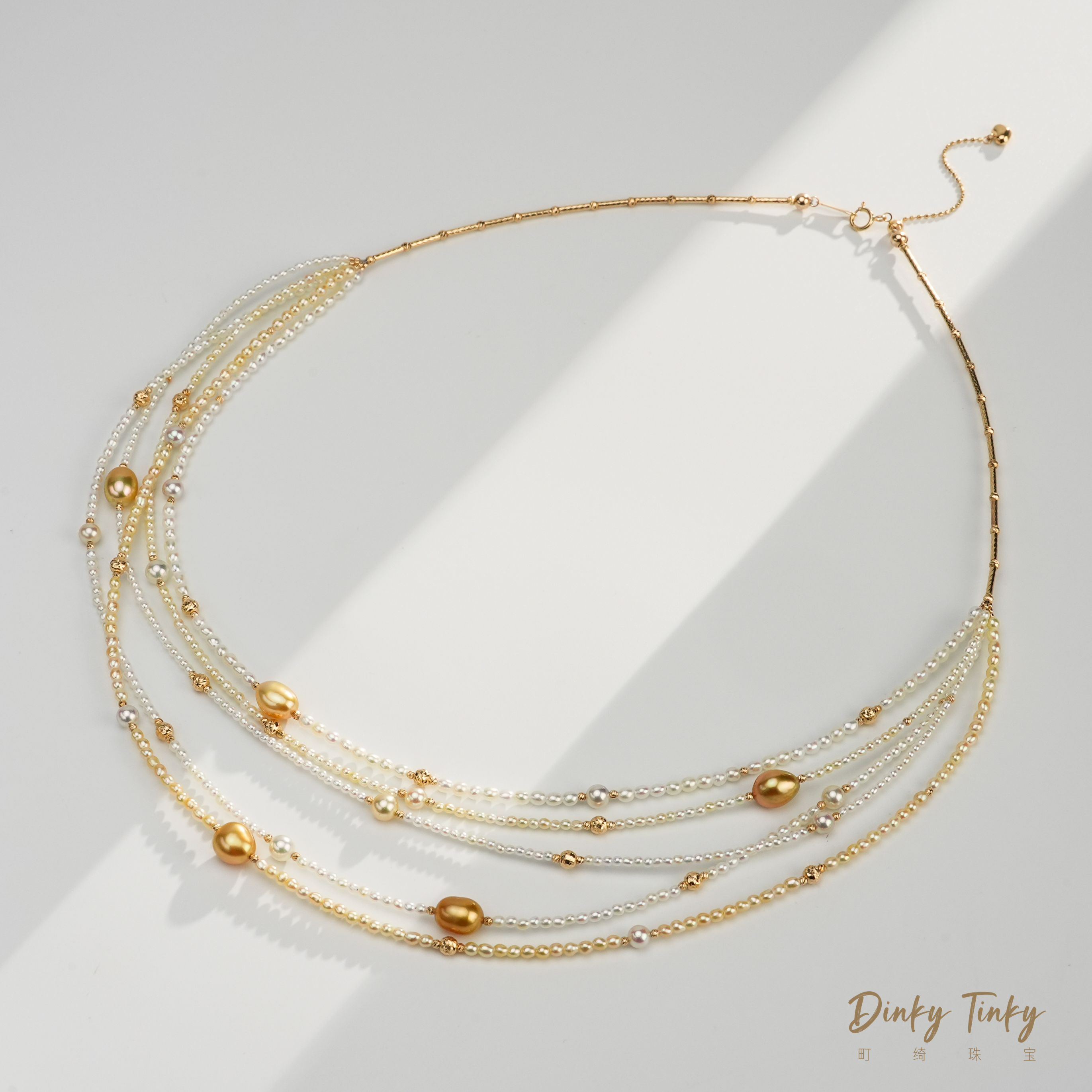 【DINKY】18K海水keshi+Akoya五层项链 DSL1144