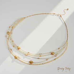 DINKY Akoya五层项链 18K 海水keshi DSL1144 繁星pro