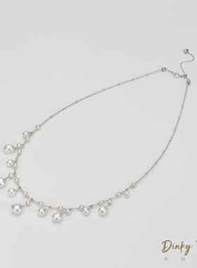 【DINKY】18K“Melody”澳白keshi流苏珍珠项链 DSL305
