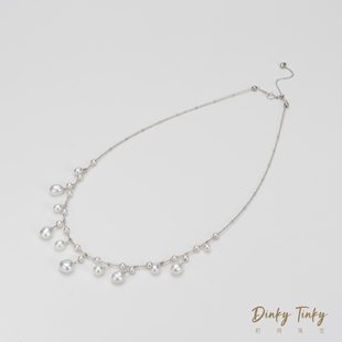 【DINKY】18K“Melody”澳白keshi流苏珍珠项链 DSL305