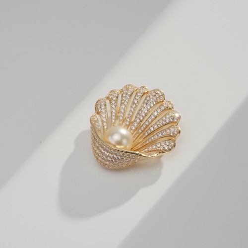 海水干枯玫瑰珍珠贝壳胸针 DSX079