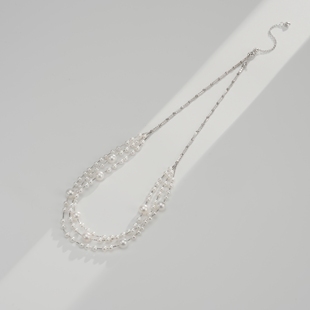 DFL294 S925银淡水AK多层项链 TINKY