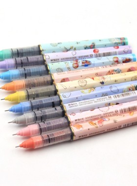 晨光航海王甜品派对中性笔41821直液式水笔0.5黑色走珠签字笔