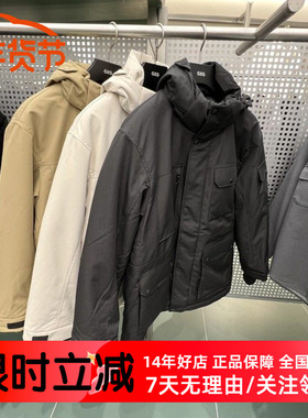 GXG男装24冬季新品连帽貉子毛领中长羽绒服鹅绒外套 G24AY34004