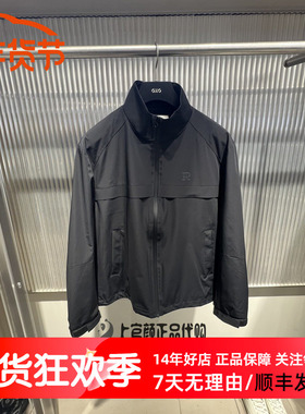 GXG男装2026春季新款立领微宽松潮流黑色夹克舒适外套 G26A211002