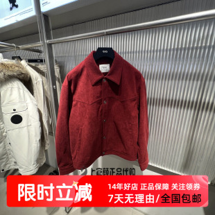 GXG男装 2026春季灯芯绒红色喜庆好运本命年夹克外套 G26A211007