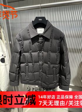 GXG男装衬衫式满印轻薄羽绒服时尚外套24冬季新品 G25AY24008
