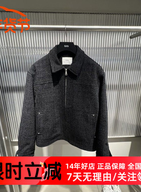 GXG男装 商场同款翻领夹克外套青年黑色拉链开襟时尚  G25A211001