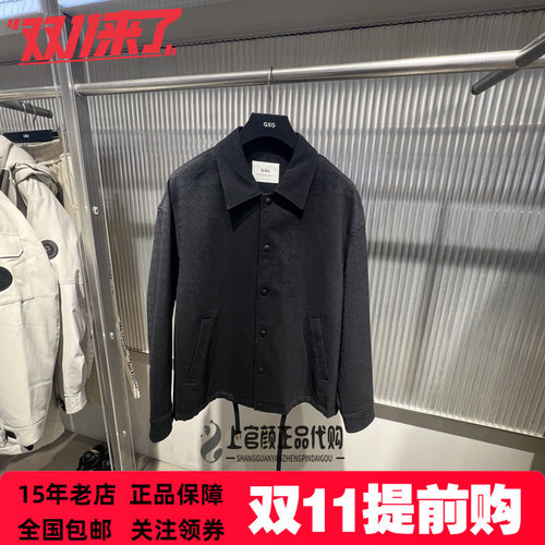 GXG男装2026春季新品黑色经典潮流翻领夹克潮流小外套 G26A211009