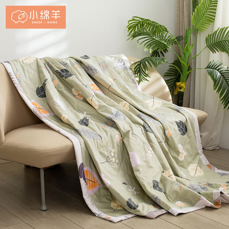 小绵羊全棉印花夏季空调被纯棉夏凉被可机洗单双人夏天薄被子被芯