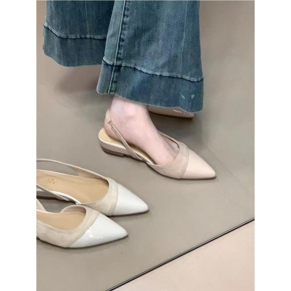 包头凉拖女尖头凉鞋平底