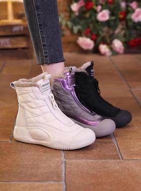 爆款雪地靴女款2025年新款冬季加绒加厚女鞋子马丁靴保暖棉鞋短靴