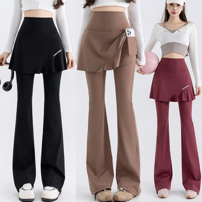 大码微喇叭瑜伽裤女裙裤加肥高腰