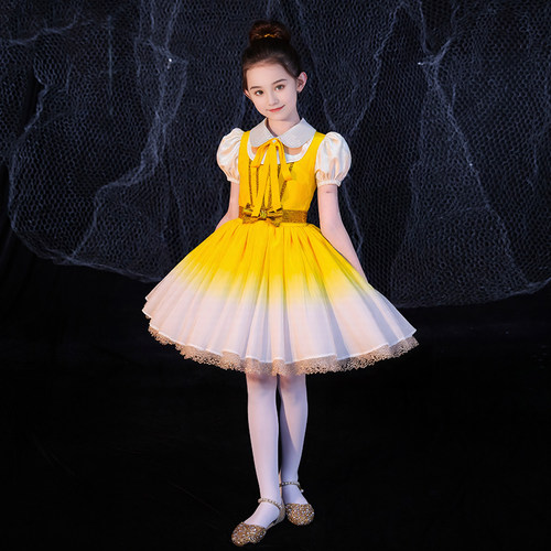 六一儿童合唱服装演出服男女童礼服中小学生表演朗诵纱裙大合唱团