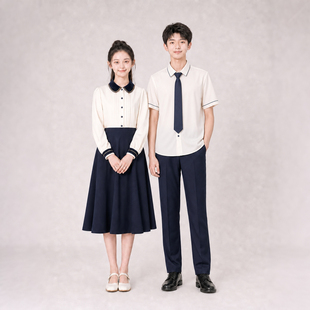 中小学生艺术节合唱服现代学院风演出服女童连衣裙男童朗诵表演服