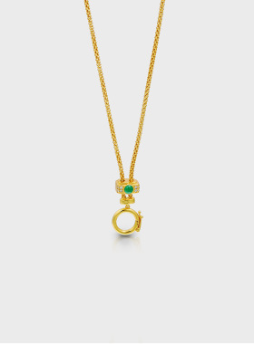 意大利链万能扣复古百搭链条纯银镀金项链搭配古币吊坠长度可调节