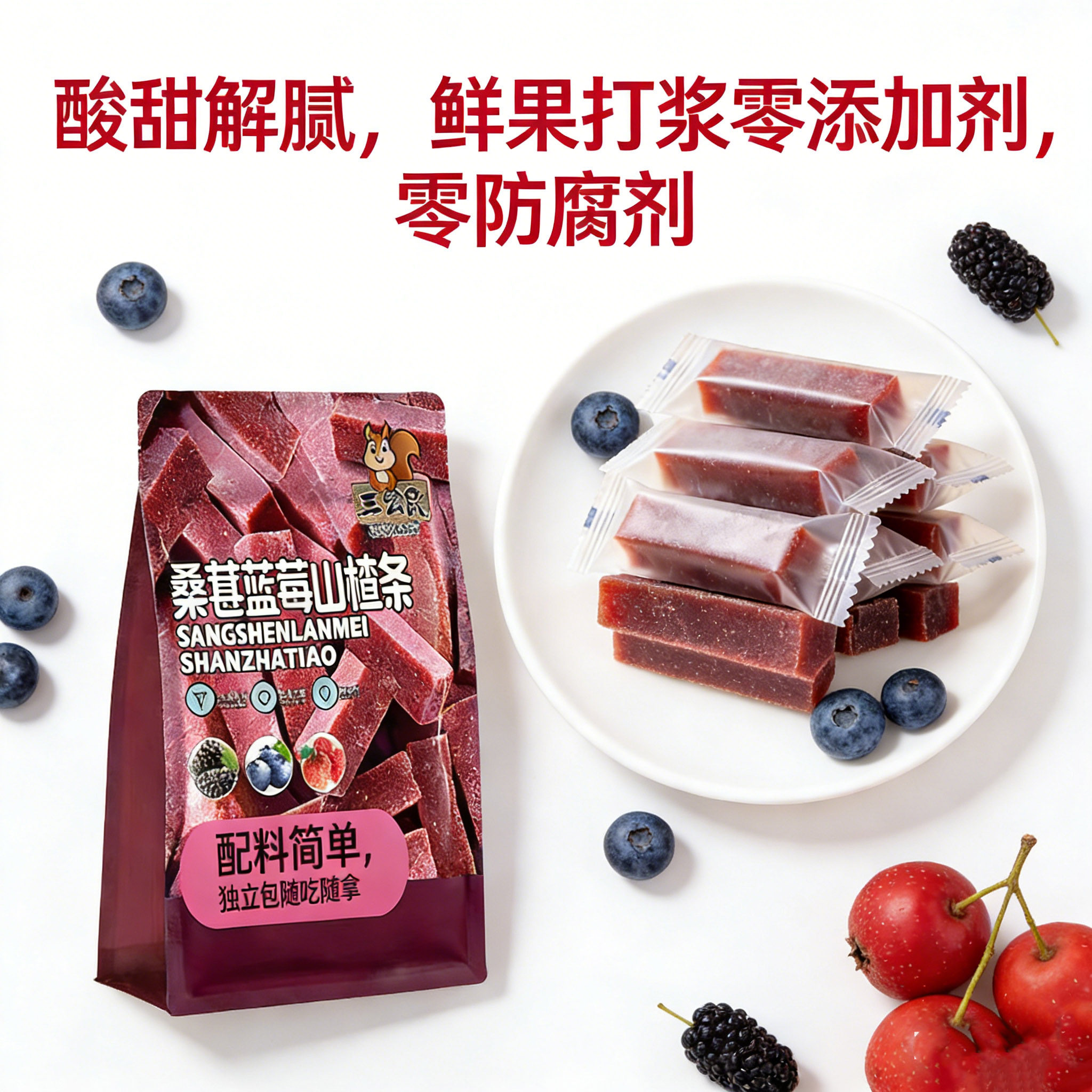 桑葚蓝莓山楂条独立包无添加剂解馋小零食批发
