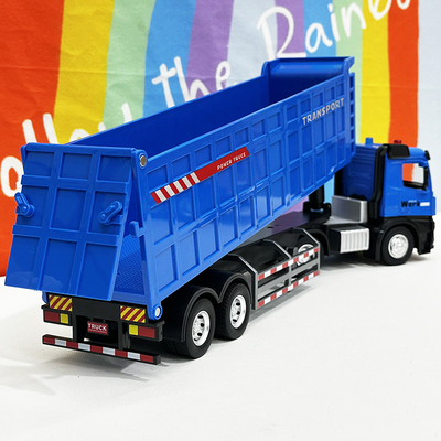 儿童合金车头大号自卸翻斗车玩具半挂车模型卡车运输工程汽车男孩