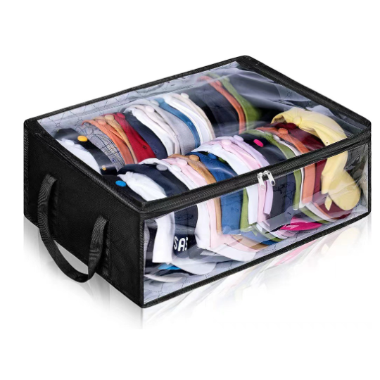 无纺布帽子衣服可折叠收纳挂袋收纳盒储物盒收纳箱衣架可视收纳袋