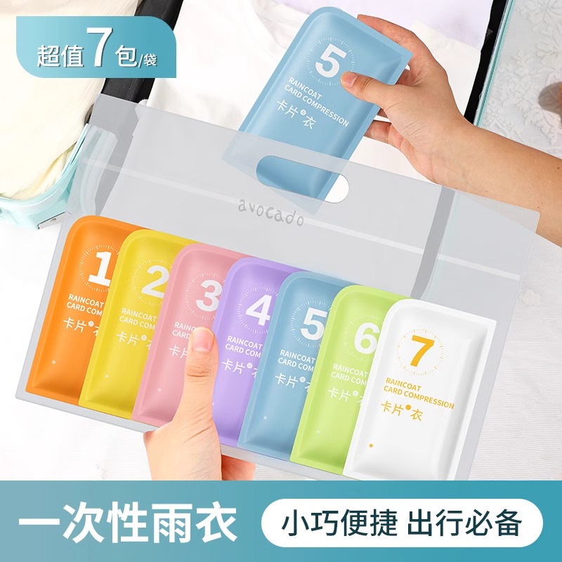 一次性雨衣长款全身压缩儿童成人大人便携防爆雨防水卡片雨披加厚