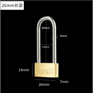 铜挂锁头加长梁防盗锁门锁健身房通用家用宿舍