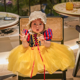 Hanakimi英国女童白雪公主蓬蓬纱裙连衣裙儿童花童纯棉里定制礼服