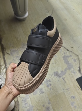 冰芙尼39515黑色魔术贴百搭厚底冬季加绒圆头舒适休闲板鞋