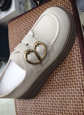 2024年新款真皮女鞋平底单鞋乐福鞋小皮鞋软面舒适68826米