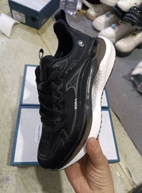 2025新款网面透气运动鞋厚底减震防滑跑鞋63162黑色