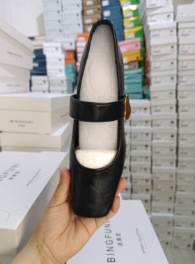 冰芙尼新款时尚女鞋玛丽珍鞋女鞋单鞋女鞋23062黑色