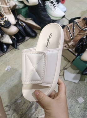 冰芙尼新款时尚女鞋凉拖鞋女鞋55012米色踩屎感