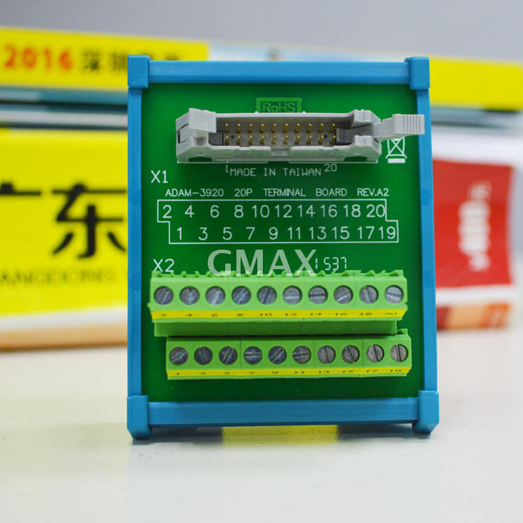 研华正品ADAM-3920端子台DIN导轨20芯扁平电缆接线端子板全新原装