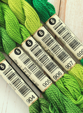 法国DMC 5号蕾丝线 珍珠棉 25米 绿色系（二） 刺绣/流苏线 23色