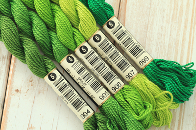 法国DMC 5号蕾丝线 珍珠棉 25米 绿色系（二） 刺绣/流苏线 23色