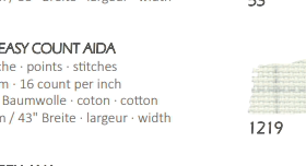 德国进口zweigart 3510 1219 16CT Aida十字绣布 标记布 16CT标记