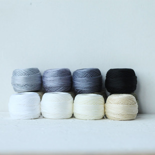 法国DMC8号蕾丝线 珠光线 梭编/钩编线 刺绣线 黑白灰系列 18色