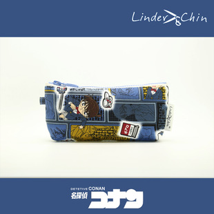包邮 Linder 进口全棉 日本正版 Chin设计师原创手作笔袋柯南限定