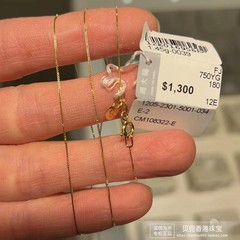 香港周大福专柜正品18K黄金 百搭盒仔链 锁骨链女款黄金项链素链