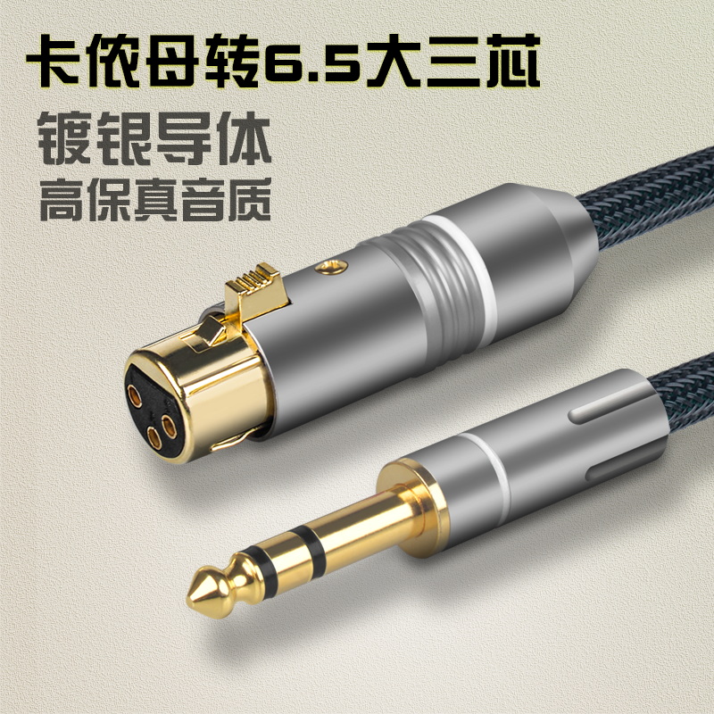 麦景图6.35转卡农母电容麦克风线