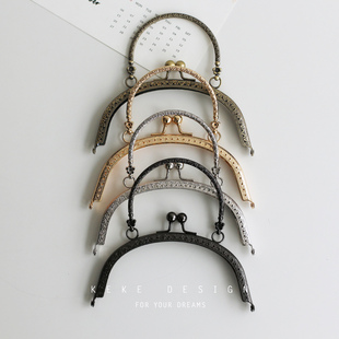 F22 布艺手工DIY口金包 可可家 16.5cm弧形带手挽口金