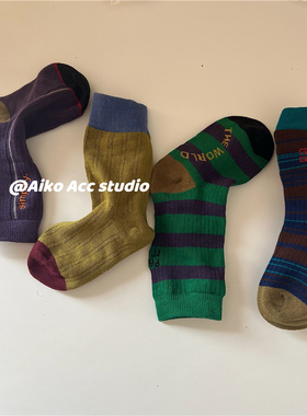 AIKO ACC韩国儿童新款无骨梦游指南防臭中筒棉袜男女童