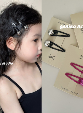 AIKO ACC韩国新款彩色亮面可爱星星BB夹刘海夹