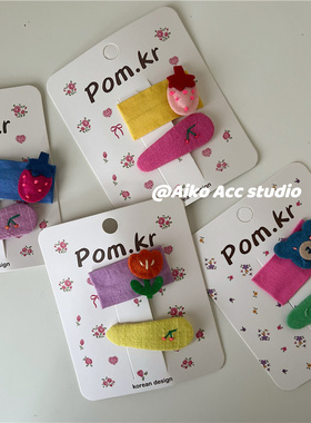 AIKO ACC韩国春夏新款糖果色缤纷水果花朵系列发夹组合BB夹刘海夹