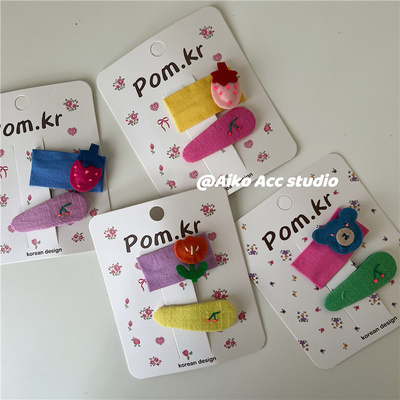 AIKO ACC韩国春夏新款糖果色缤纷水果花朵系列发夹组合BB夹刘海夹