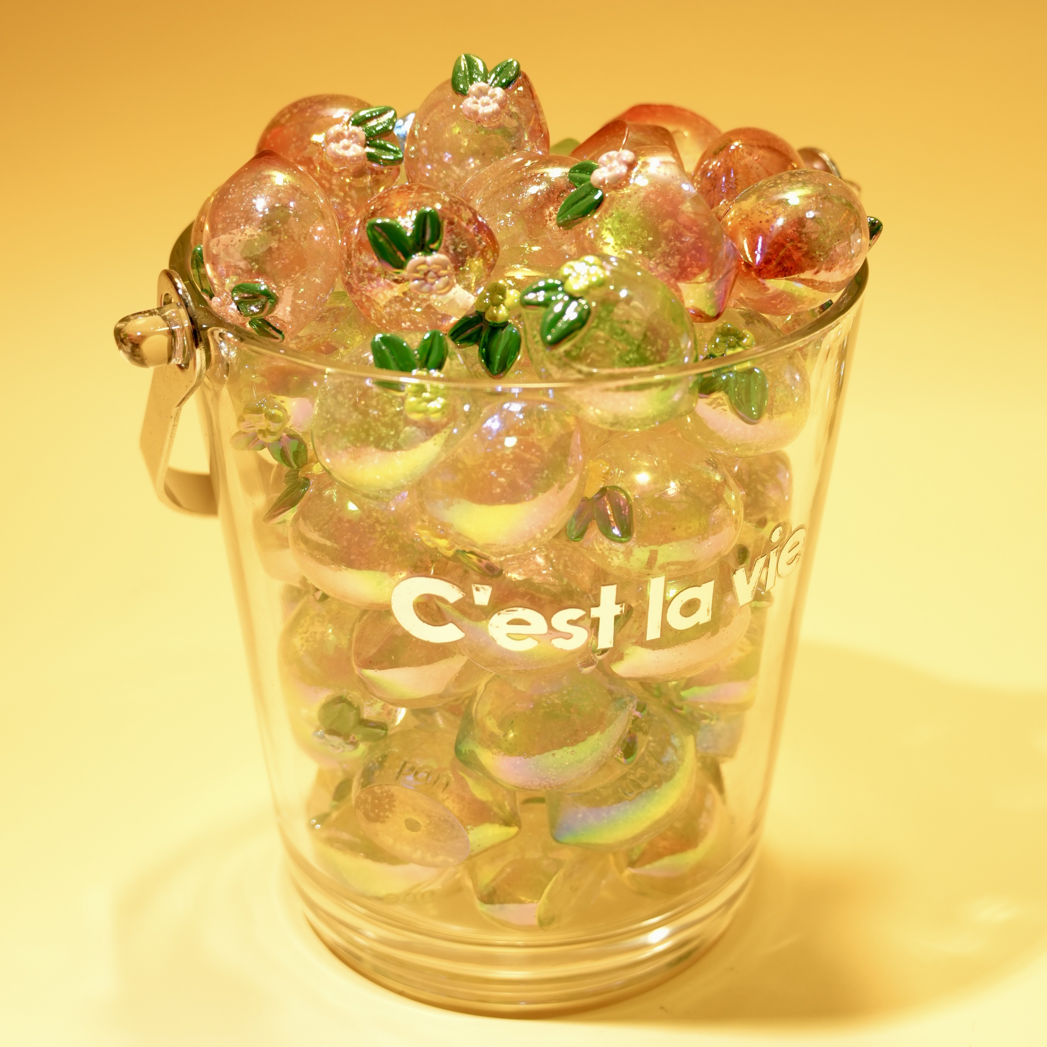 夜光精品电镀星空柠檬树脂微缩水果过家家创意装饰汽车桌面摆件