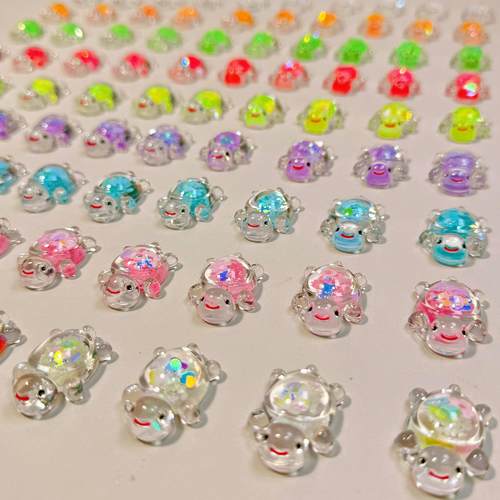 透明夜光荧光闪光亮片发光小乌龟