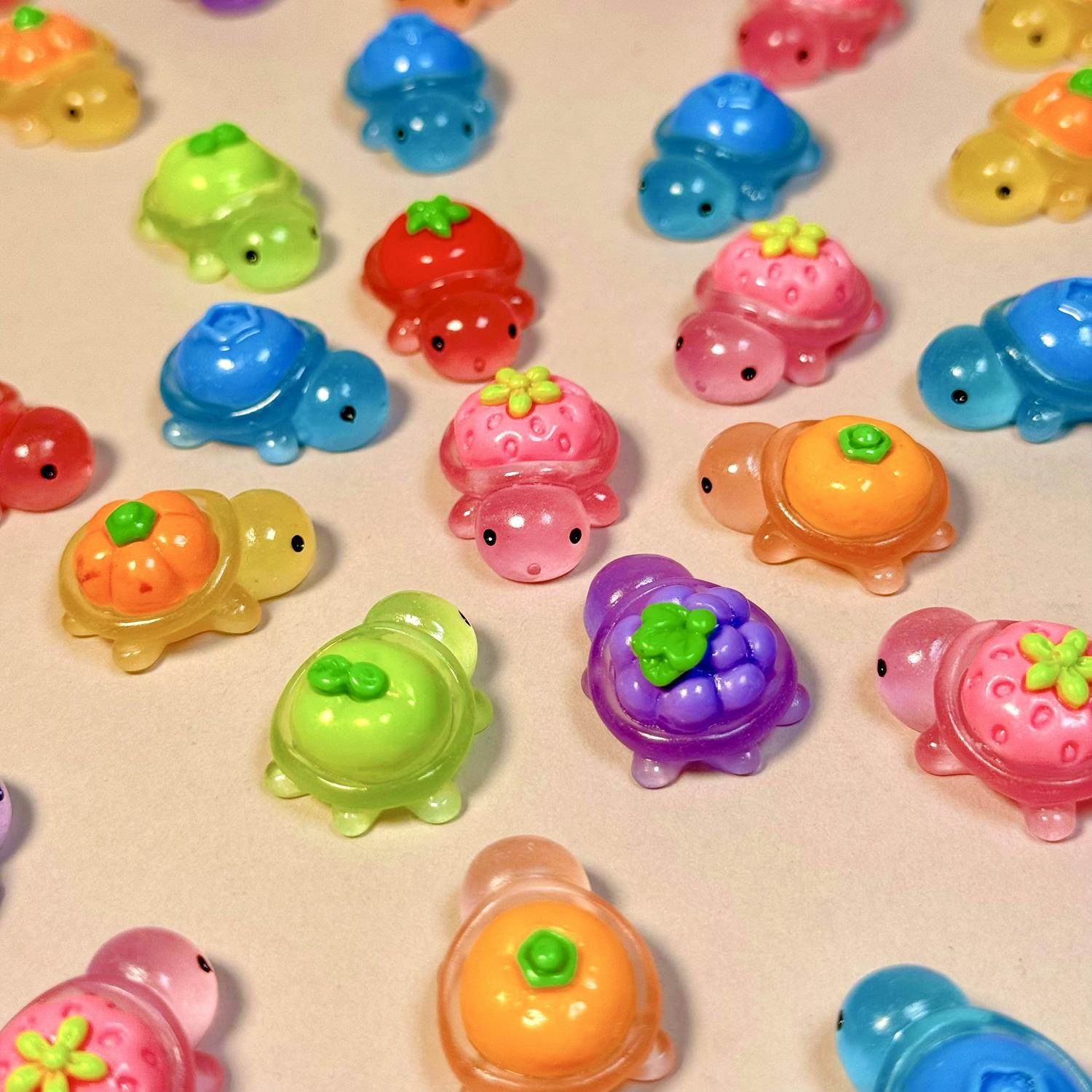 可爱水果树脂夜光荧光卡通迷你小乌龟桌面房间家居造景摆件,家居饰品,装饰摆件,淘宝优惠券,粉丝福利购,淘宝优惠卷