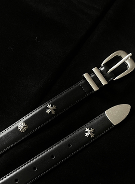 原创皮带男女款夏真皮复古铆钉配牛仔裤设计感小众辣妹腰带男配饰