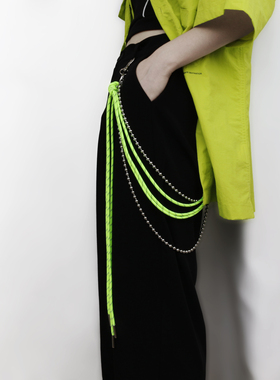 原创嘻哈小众荧光腰链女配饰裙子辣妹身体链夏季装饰金属裤链男潮