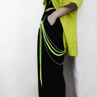 链男潮 饰金属裤 原创嘻哈小众荧光腰链女配饰裙子辣妹身体链夏季 装